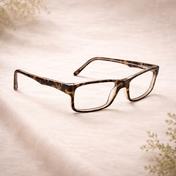 Ray-Ban Tortoise Rectangular Glasses RB 5245 5082 52 with Hard Case